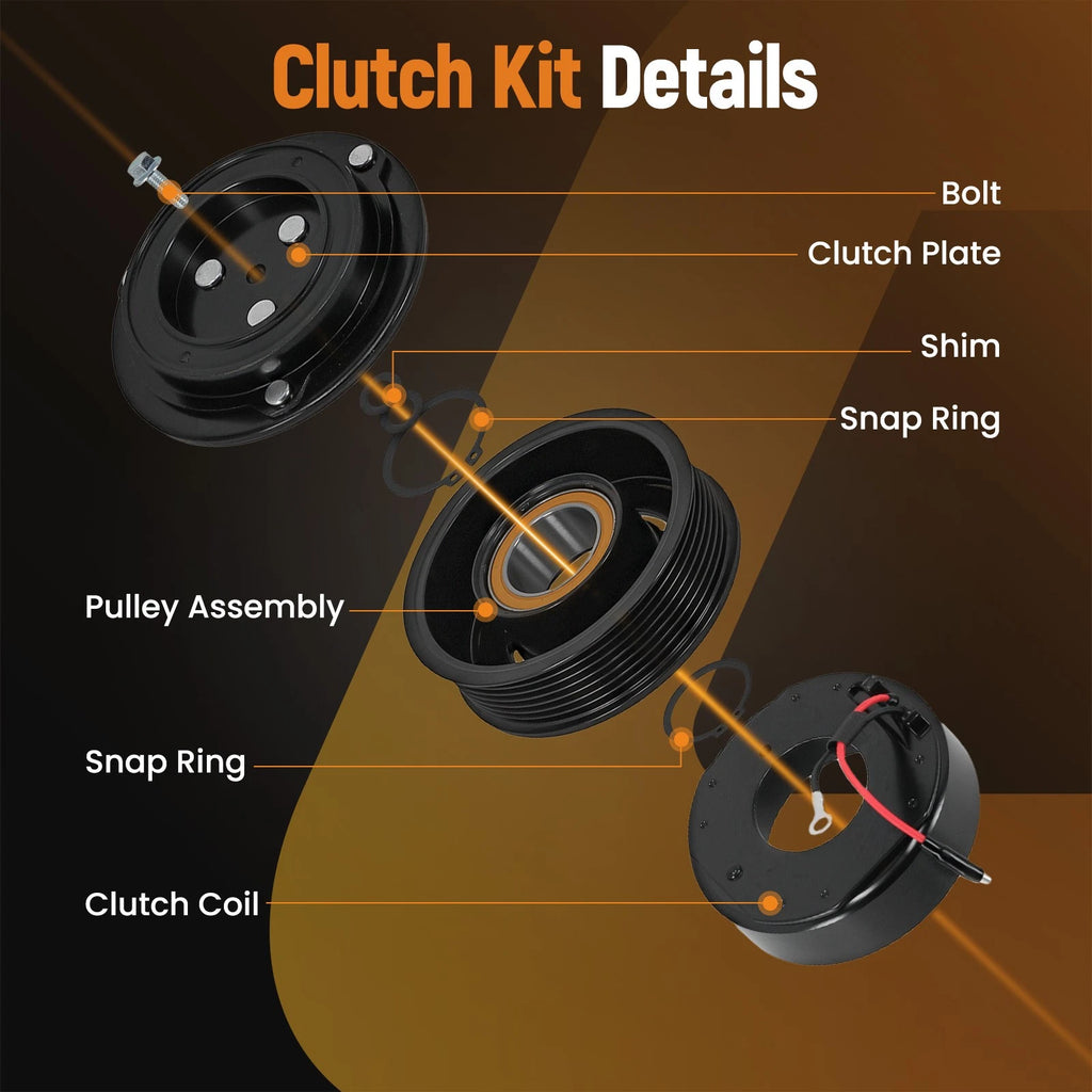 7 Groove AC Compressor Clutch Kit for Toyota Tacoma (2005–2015)