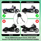 Black Rear Passenger Backrest Pad Sissy Bar for BMW R18 Classic (2021–2024)