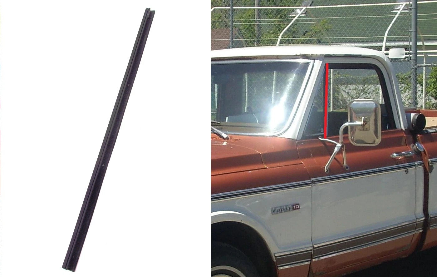 Door Vent Window Post Glass Seal Rubber Weatherstrip for Chevy Truck (1967–1972)