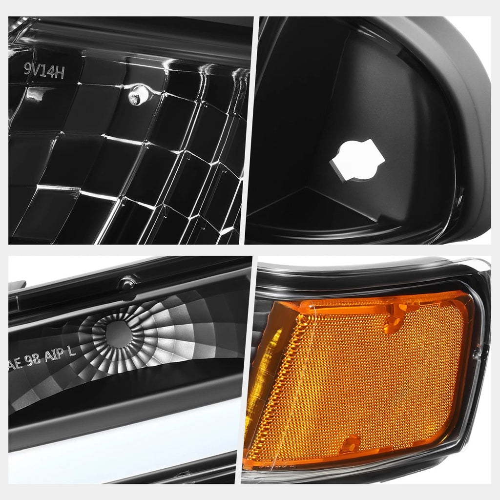 U-Shape LED DRL Switchback Headlights for Chevy Blazer/S10 (1998–2004)