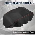 Microfiber Leather Armrest Cover for Nissan Maxima (2009–2014) Red Stitches