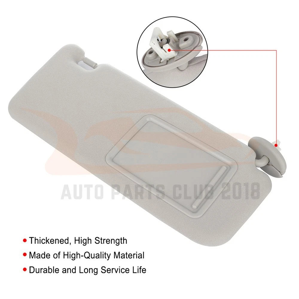 Passenger Right Sun Visor for Toyota Venza (2009–2016) Light Gray