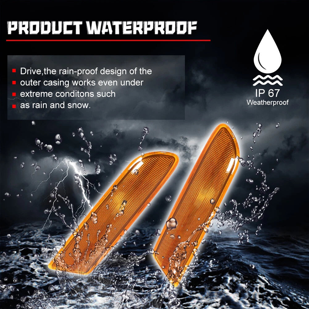 Set of 2 Amber Front Side Marker Light Housings for Lexus ES300 ES330