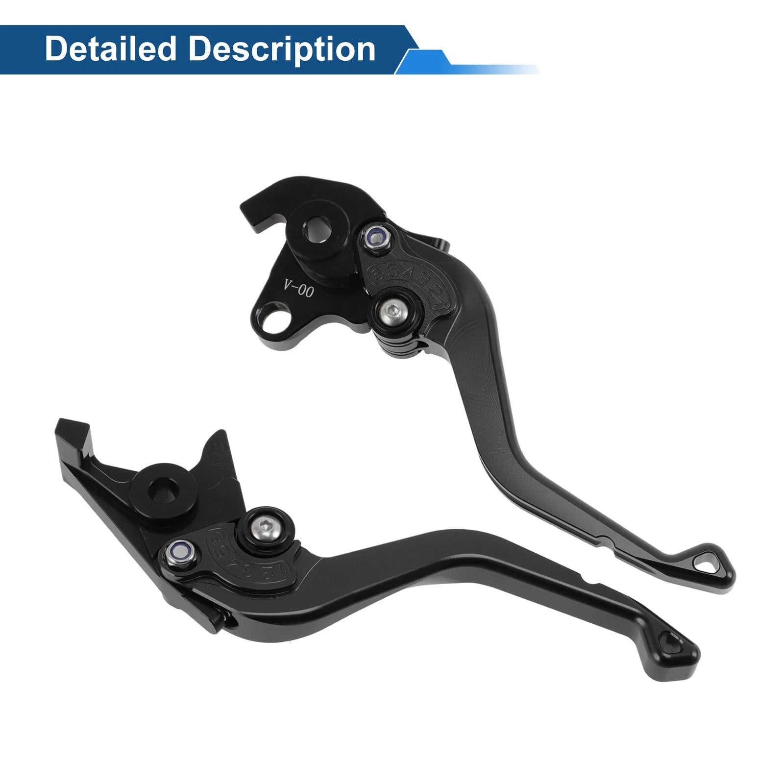 Adjustable Short Brake Clutch Levers for Honda VFR750 (1991–1997) Black 1 Pair