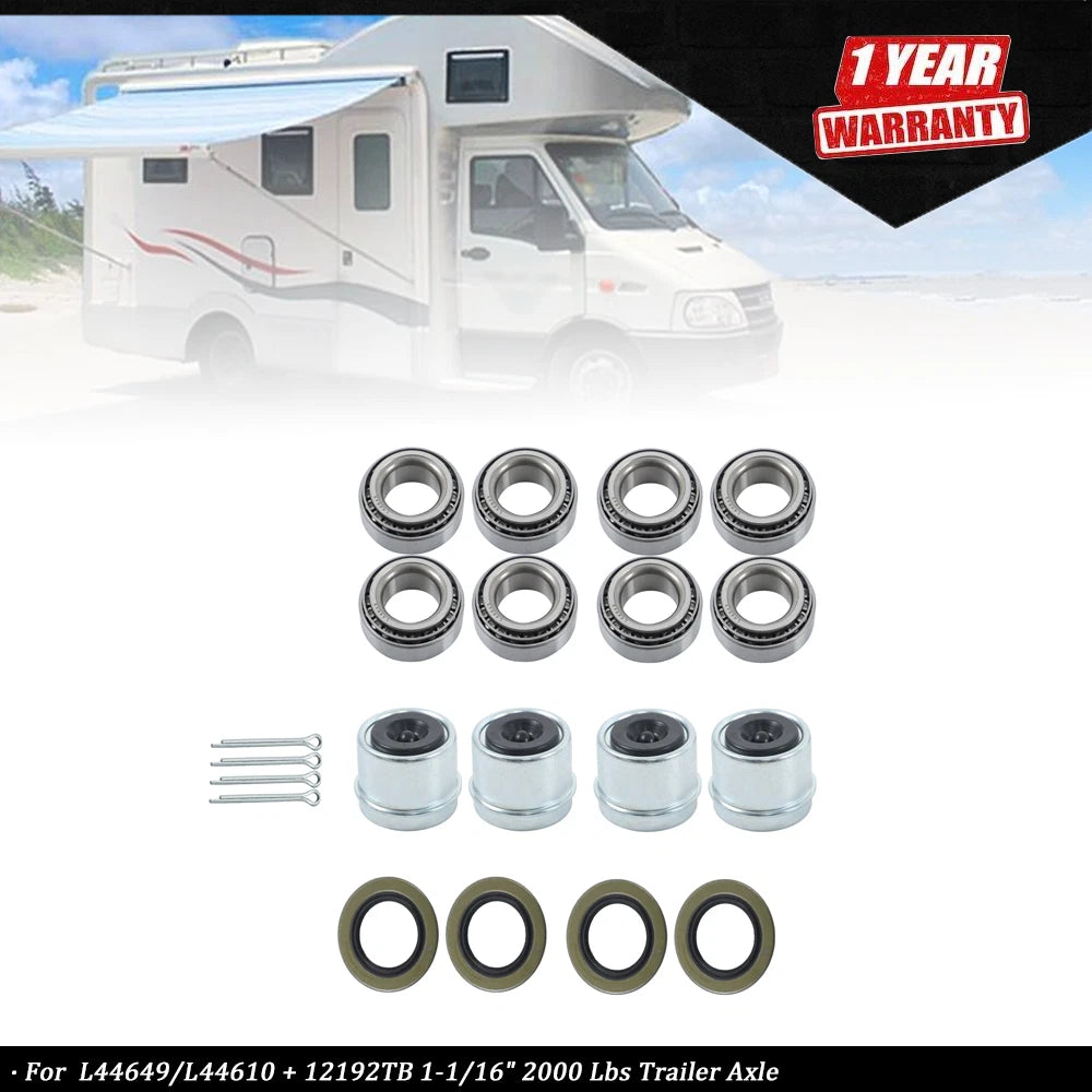 Set of 4 Trailer Bearing Kits for Trailer Axle (2000 lbs)