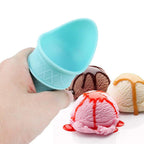4 x Reusable Mini Ice Cream Cone Scoop Holders for Birthday Party Pink & Blue