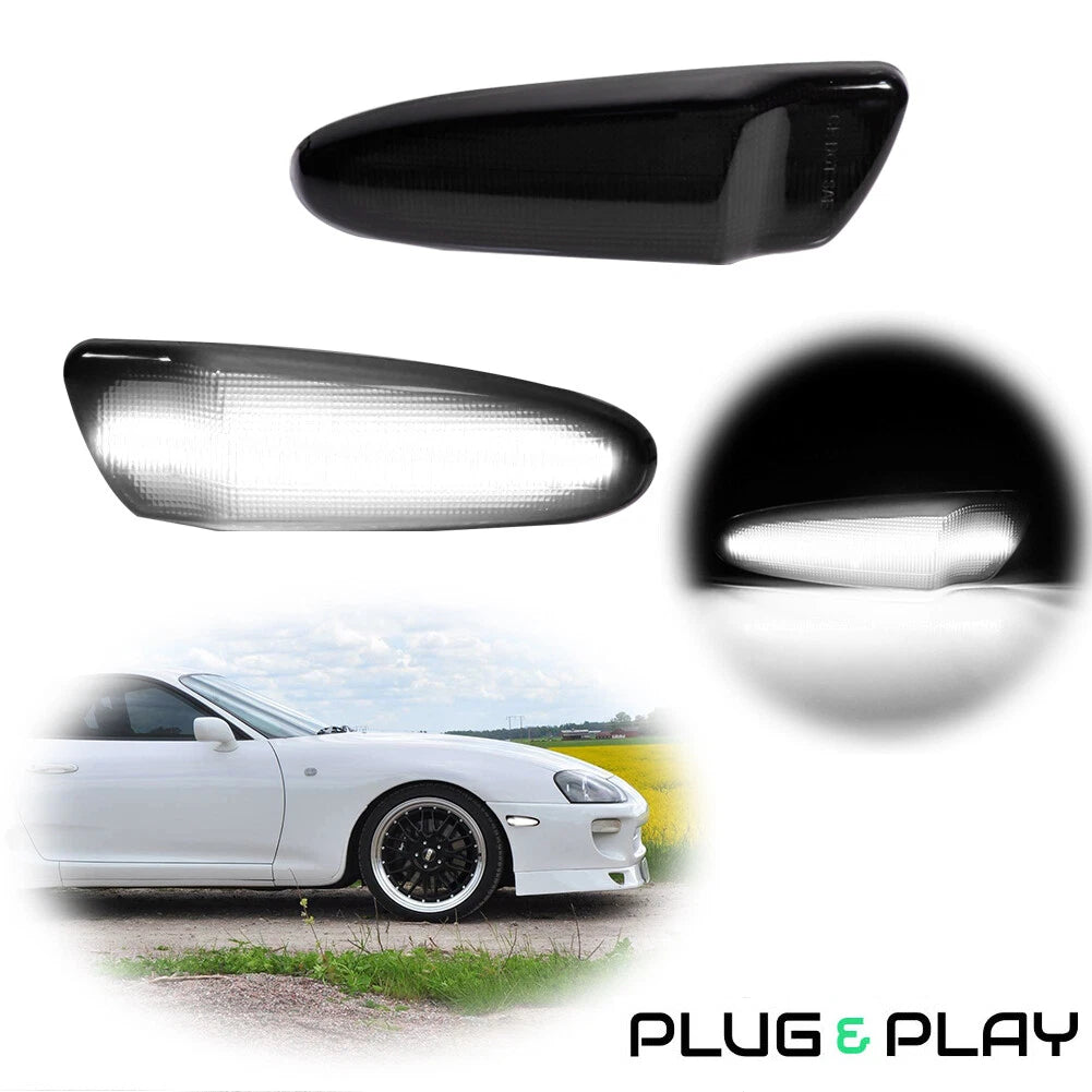 White LED Side Marker Lights for Toyota Supra MK4, Celica
