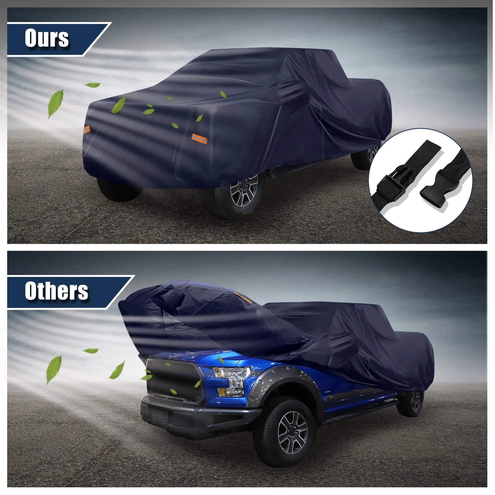 Car Cover for Toyota Tacoma Crew Cab Pickup 2005–2021 Navy Blue