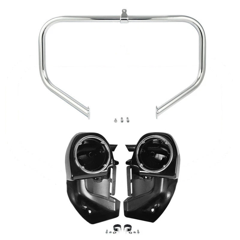 Lower Vented Fairings Speaker Pods & Crash Bar for Harley Electra Glide (2009–2013)
