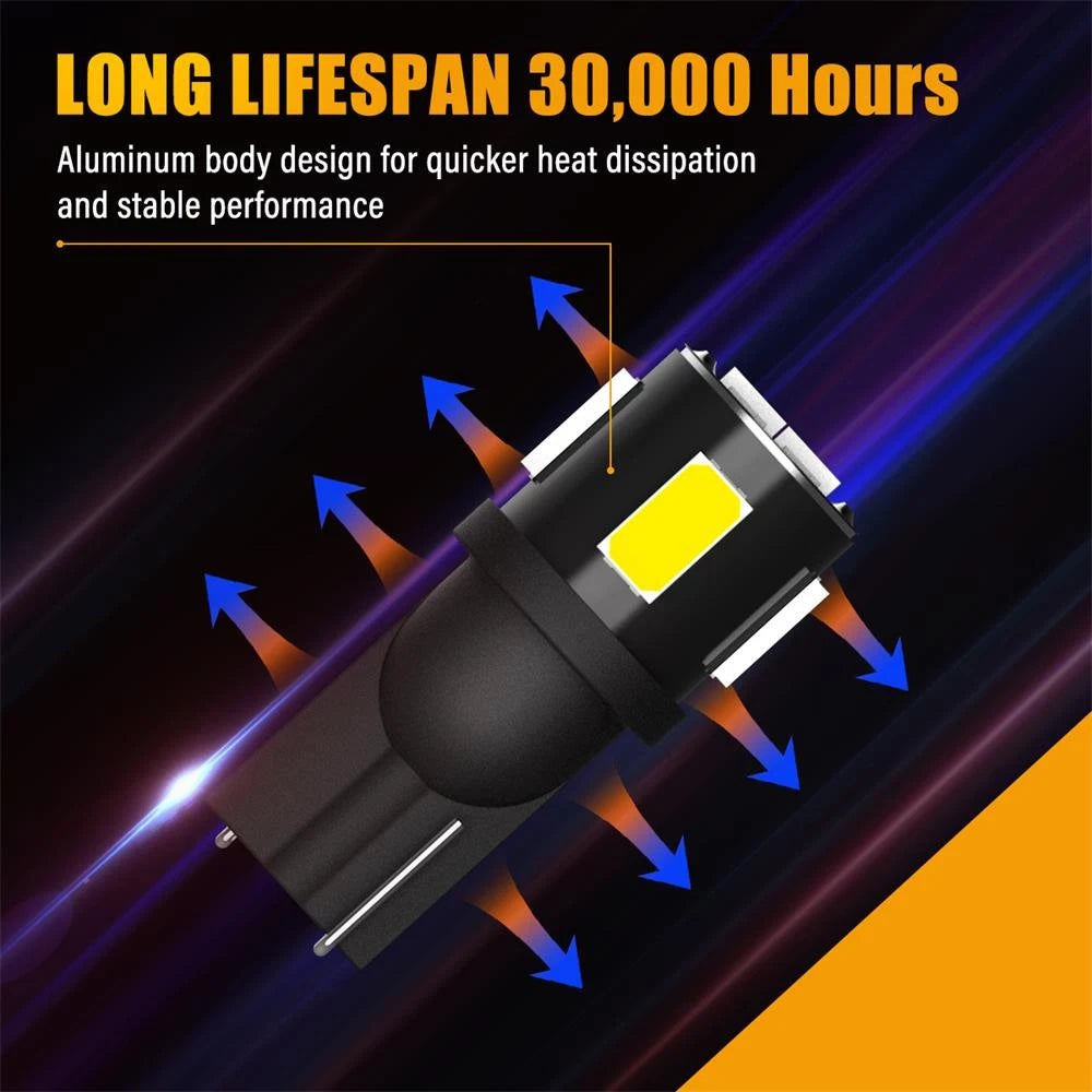 10PCS T10 Wedge LED License Light Bulbs for (168, 194, 2825)