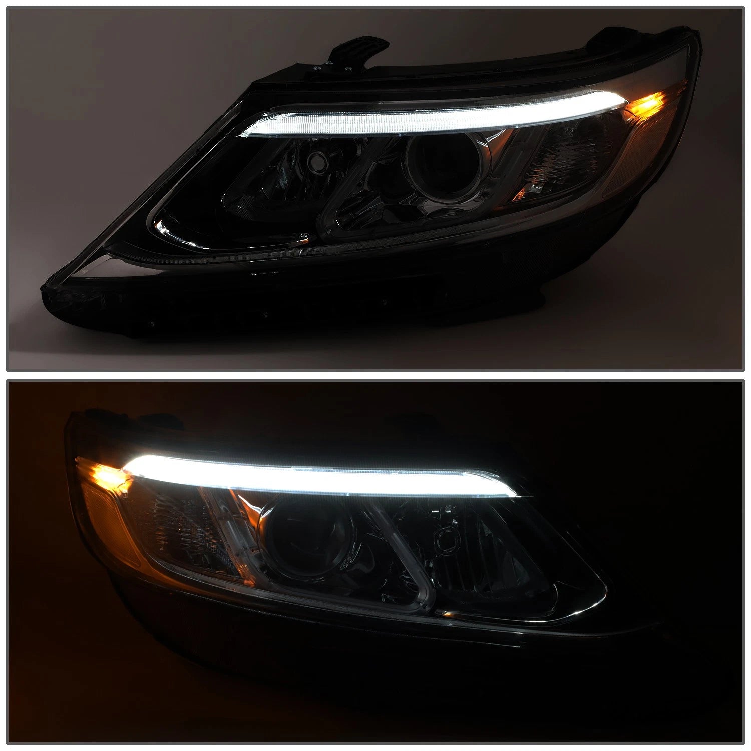 Pair LED DRL Bar Projector Headlights for Kia Sorento (2014–2015)