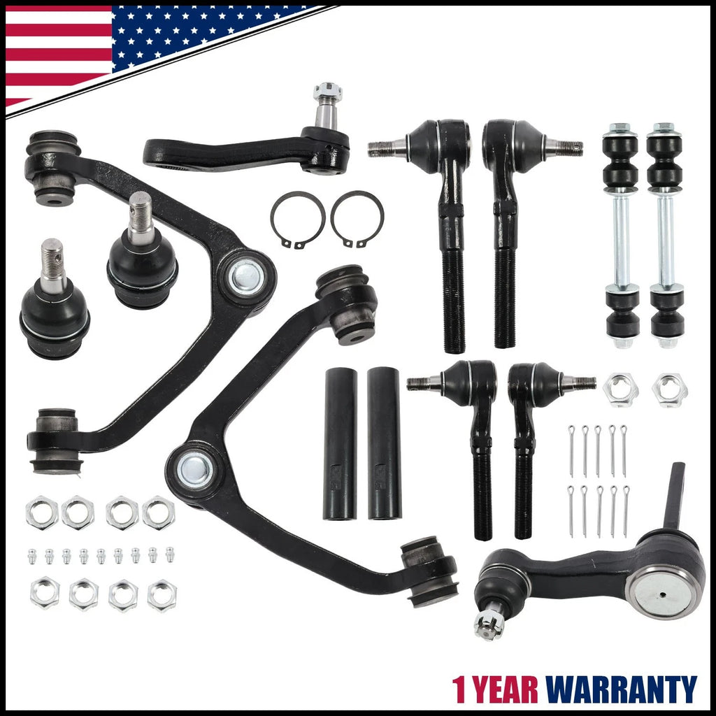 Set of 4 Control Arms Tie Rods Sway Bar for Ford F-150 F-250 Expedition