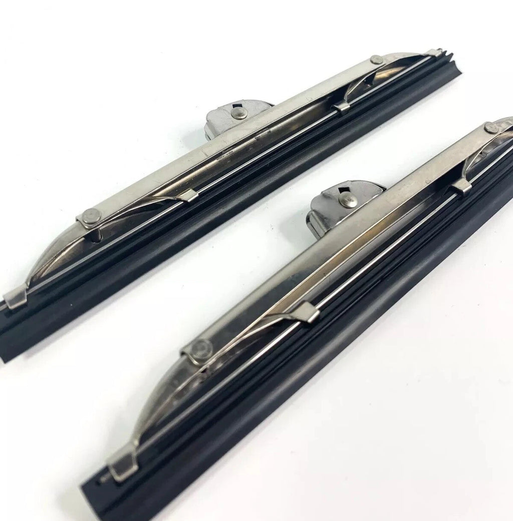 Front Windshield Wiper Blades 6in Polished Stainless Steel for Pair (Ford)