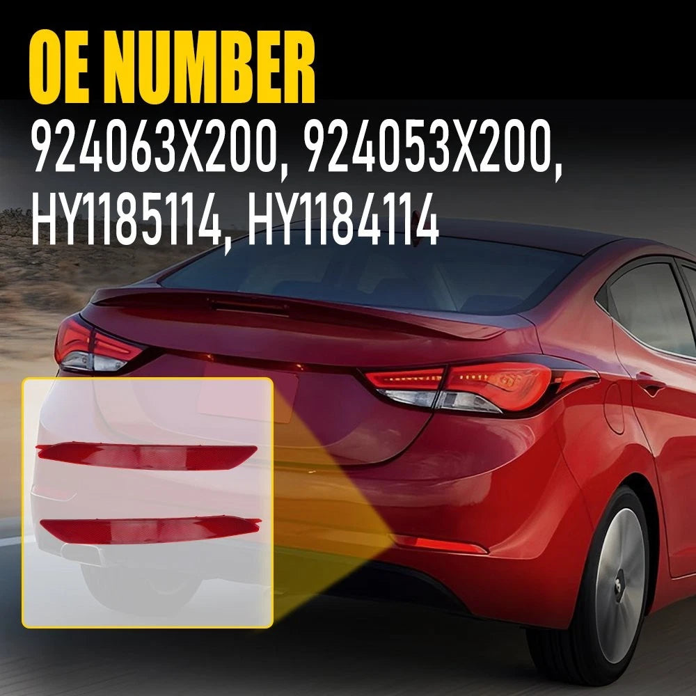 Pair Rear Bumper Reflector Lights for Hyundai Elantra (2014–2016)