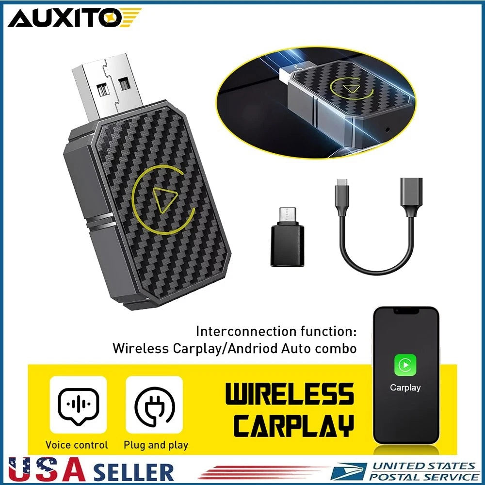 Wireless USB CarPlay Adapter for iPhone (Plug & Play)
