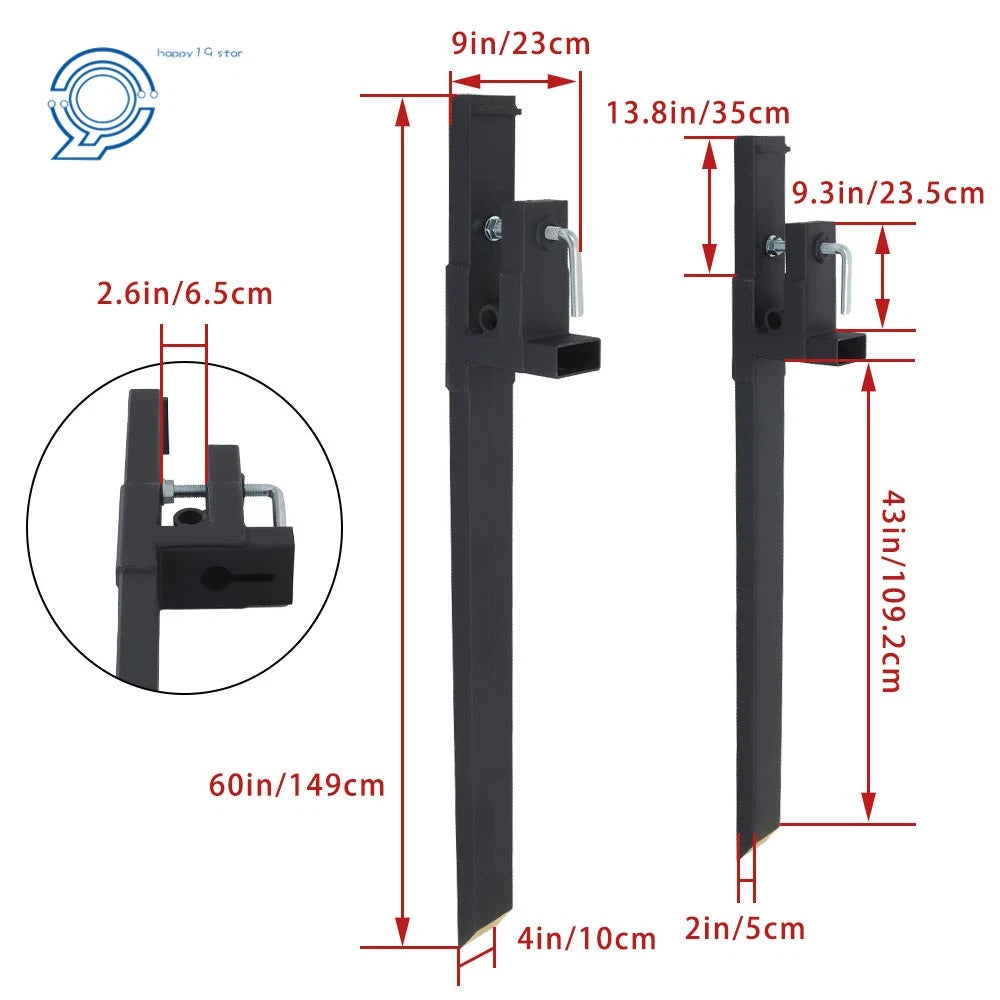 Clamp on Bucket Pallet Forks for Tractor Loader Skid Steer (60 Inch)