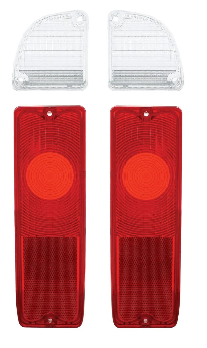 Tail Light Lens and Reverse Light Pair for 1967–1972 Chevy GMC Pickup