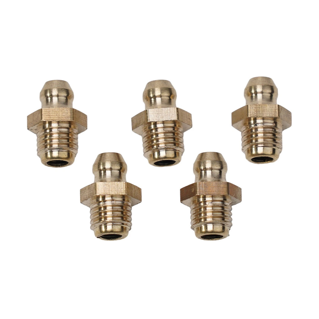 Set of 5 Brass Straight Grease Fittings M8 x 1mm Thread
