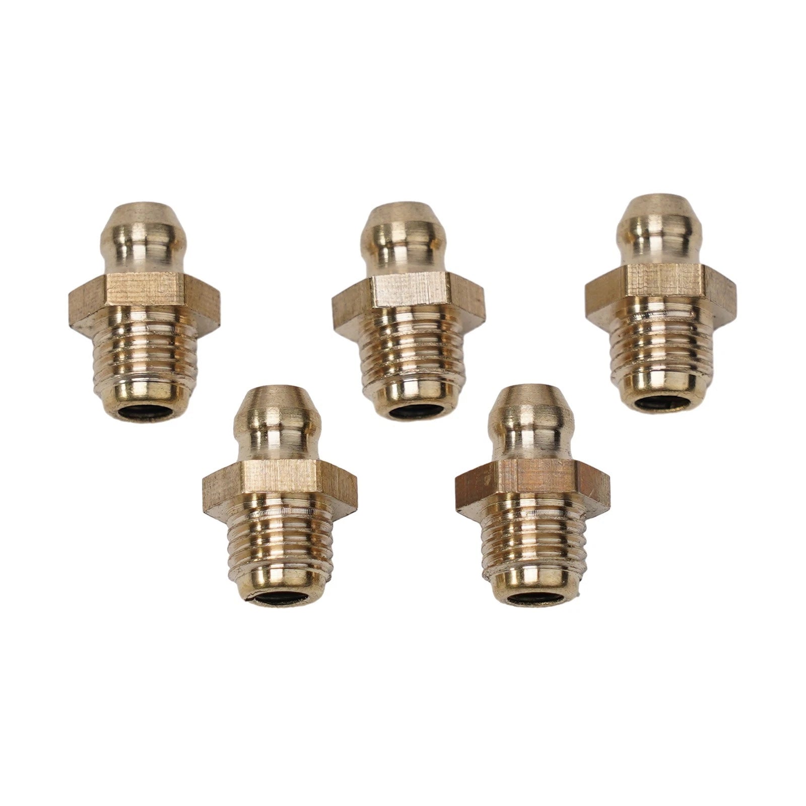 Set of 5 Brass Straight Grease Fittings M8 x 1mm Thread
