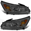Projector Headlight Pair for Honda Accord (2013–2015) Smoked Lens Amber Corner