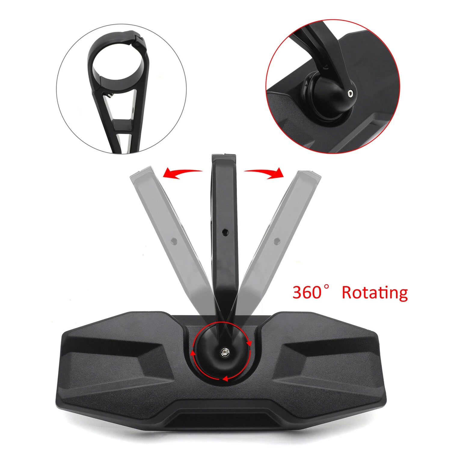 Weatherproof Convex Rearview Center Mirror for RZR General 900 1000 570 (2015–2020)