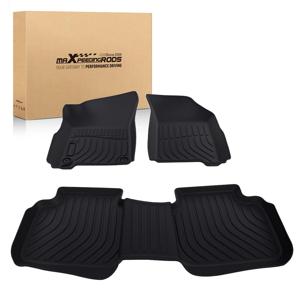 Set of 2 Black Floor Liner Mats for Dodge Journey (2011–2020) Waterproof