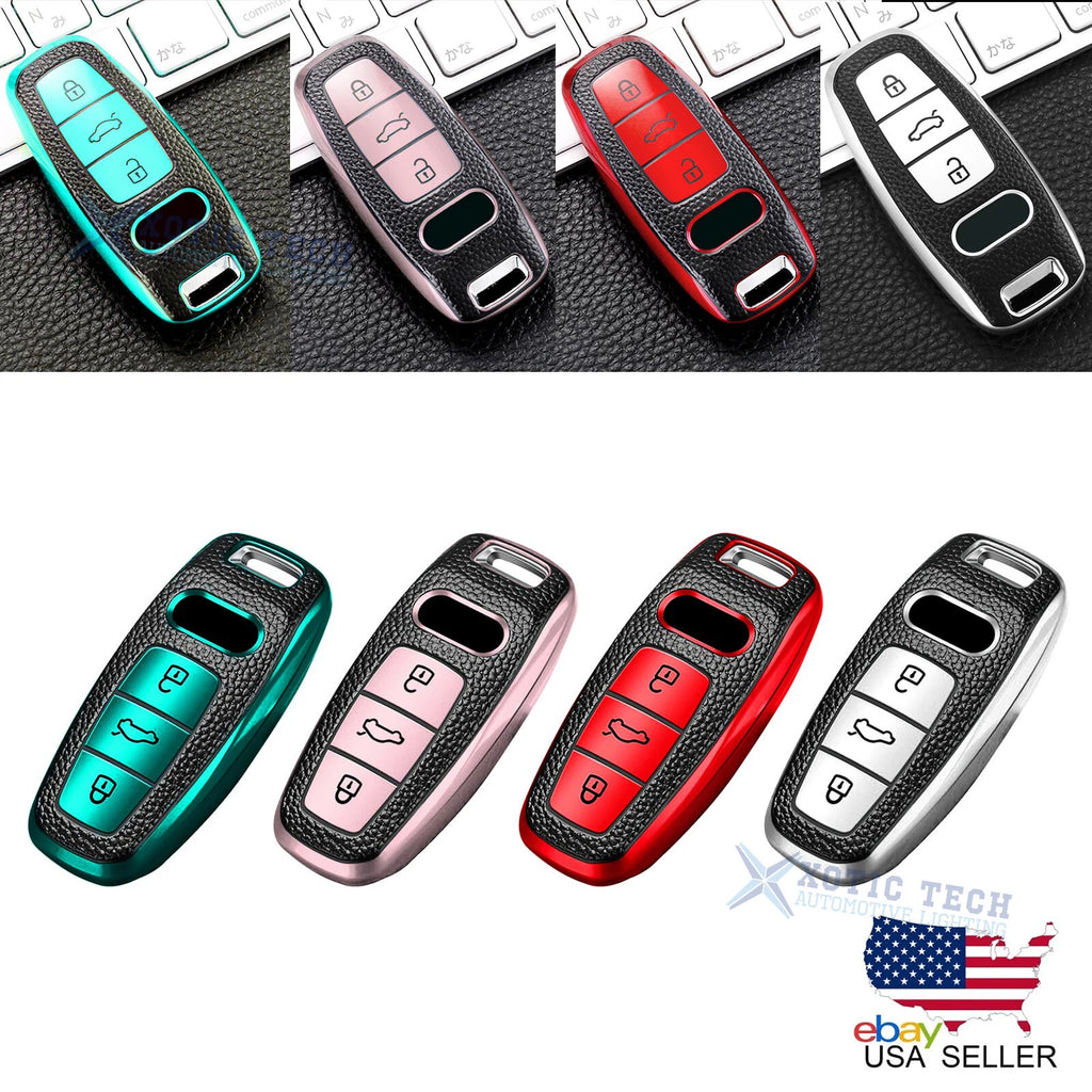 Soft TPU Smart Key Fob Holder (2-Pack) for Audi A3 A6 Q7 e-Tron (2016–2024)