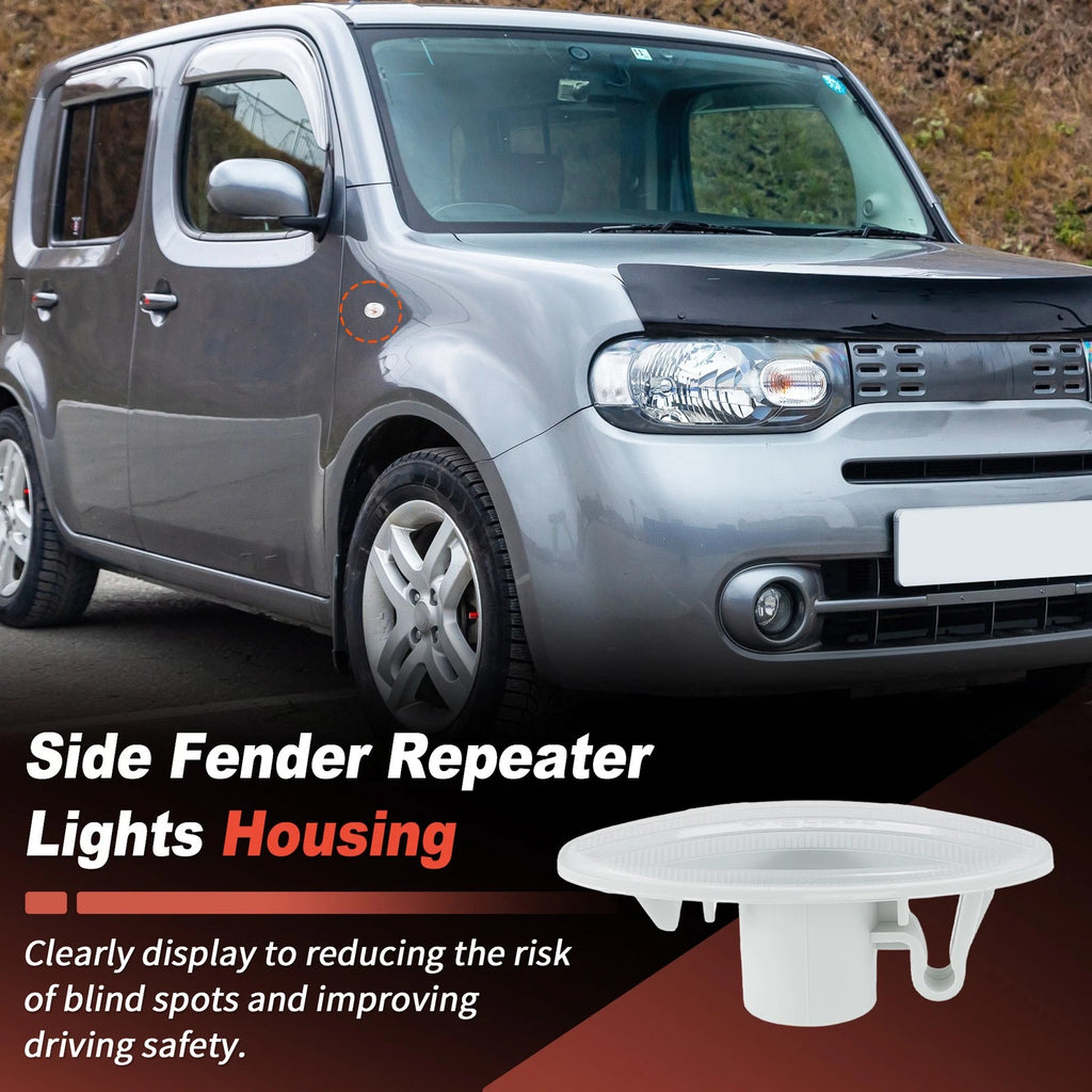 Set of 2 Side Indicator Light Housings for Nissan Cube Juke Leaf Note (–) 261608990A