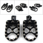 Wide Black Foot Pegs MX Style for Harley Dyna Sportster Iron 883 Fatboy (2004-2023)