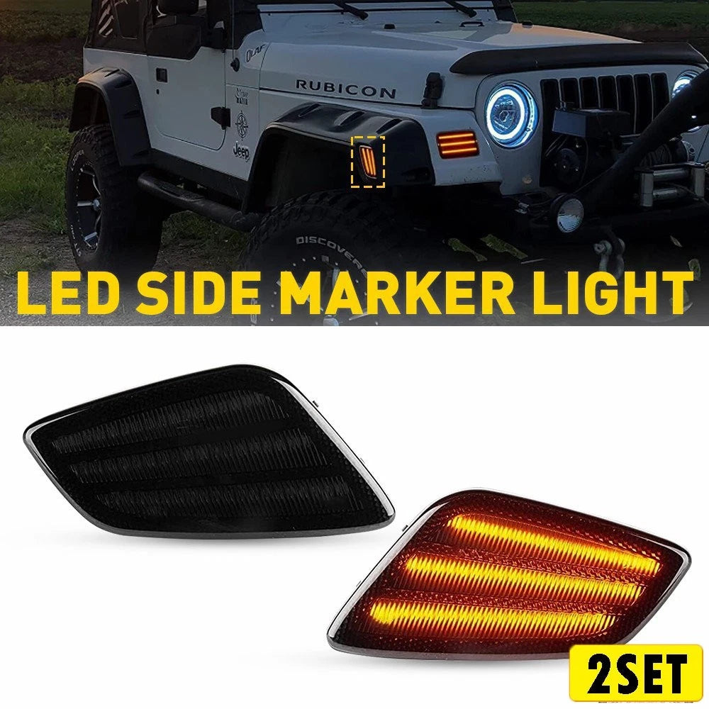 2X LED Side Marker Signal Lights for Jeep Wrangler TJ (1997–2006)