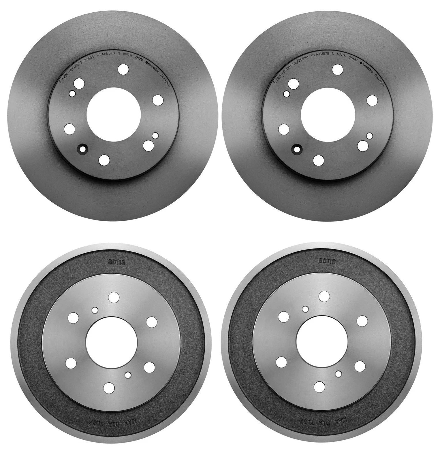 Brembo Brake Kit Front Disc Rotors Rear Drums for Silverado 1500 GMC Sierra (2014–2019)