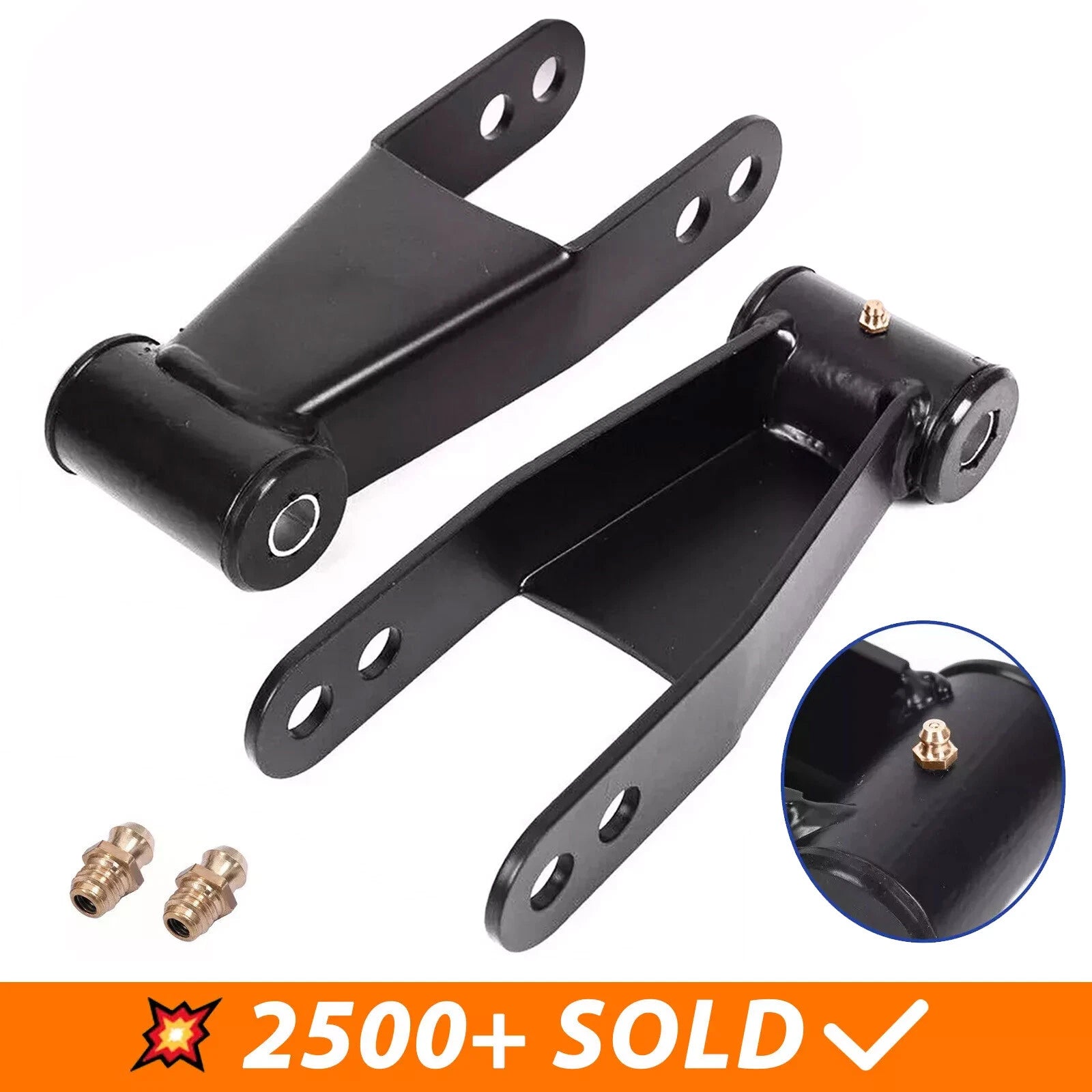 2" Rear Drop Shackles Kit for Chevy Silverado GMC Sierra 1500 C1500 (1988–2018)