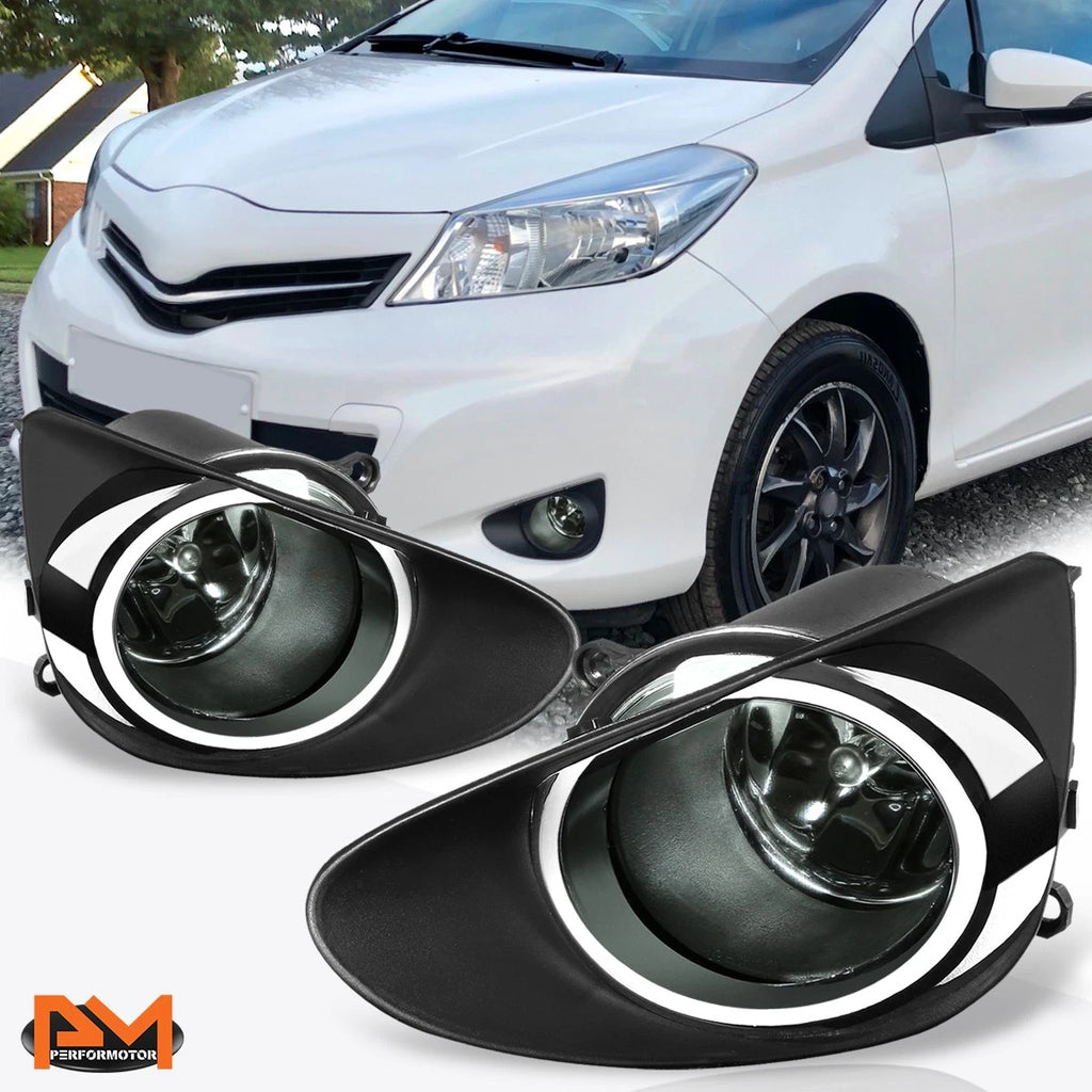 Set of 2 Smoked Lens Fog Lights with Switch for Yaris 4-Dr Sedan (2012–2014)