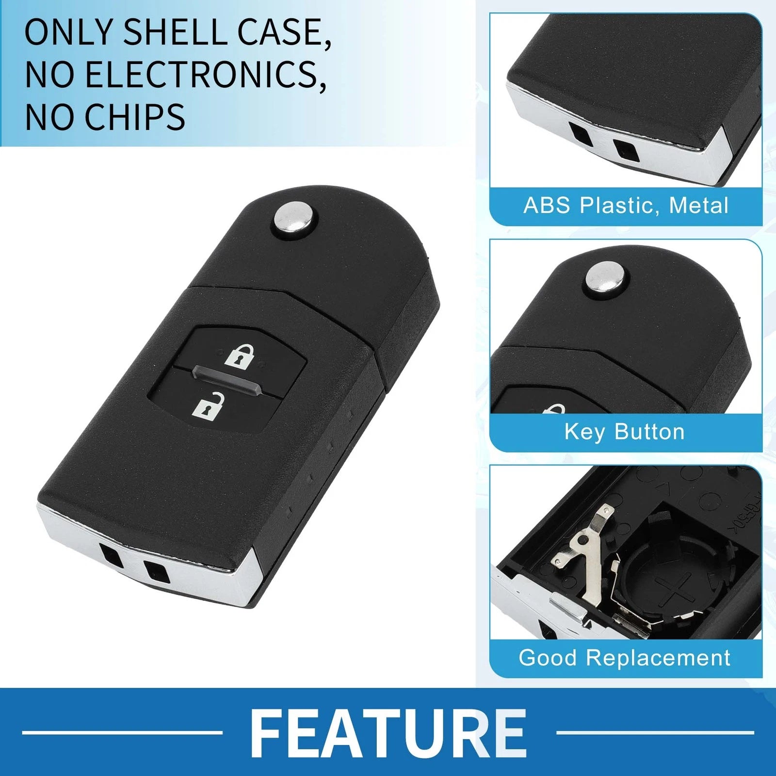 2X Keyless Entry Remote Key Shell Case for Mazda CX-7, CX-9 (2006–2012)