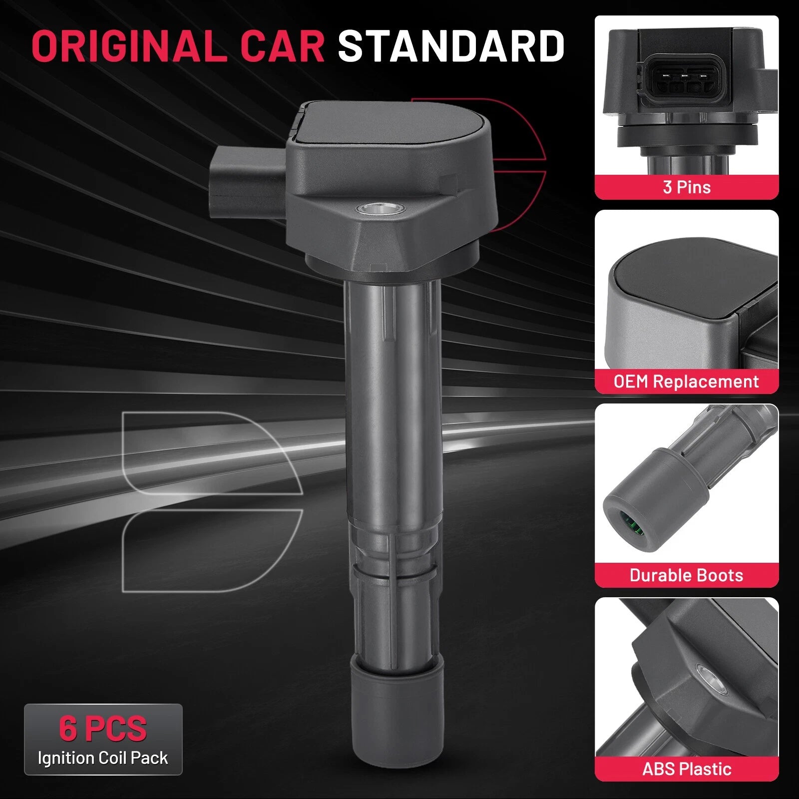 6PC Ignition Coil Pack for Honda Pilot (2003–2008) Acura MDX (2001–2006)