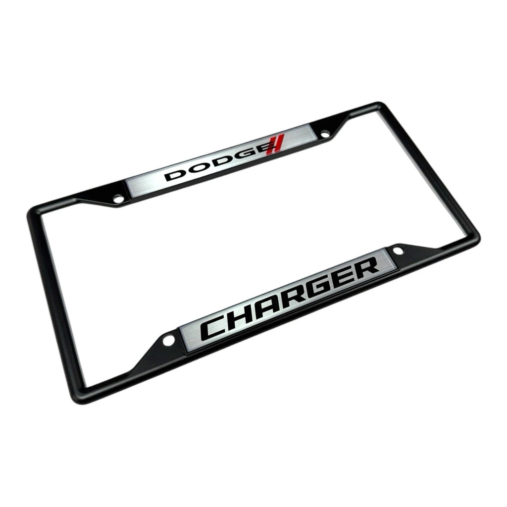 License Plate Frame for Dodge Charger Black Licensed (2006–2014)