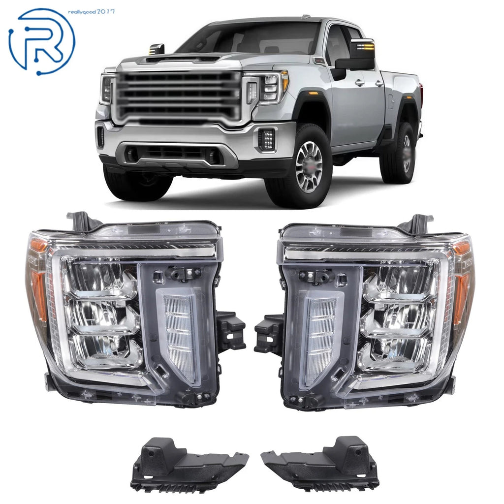Full LED Headlights for GMC Sierra 2500 3500 HD (2020–2022) LH+RH