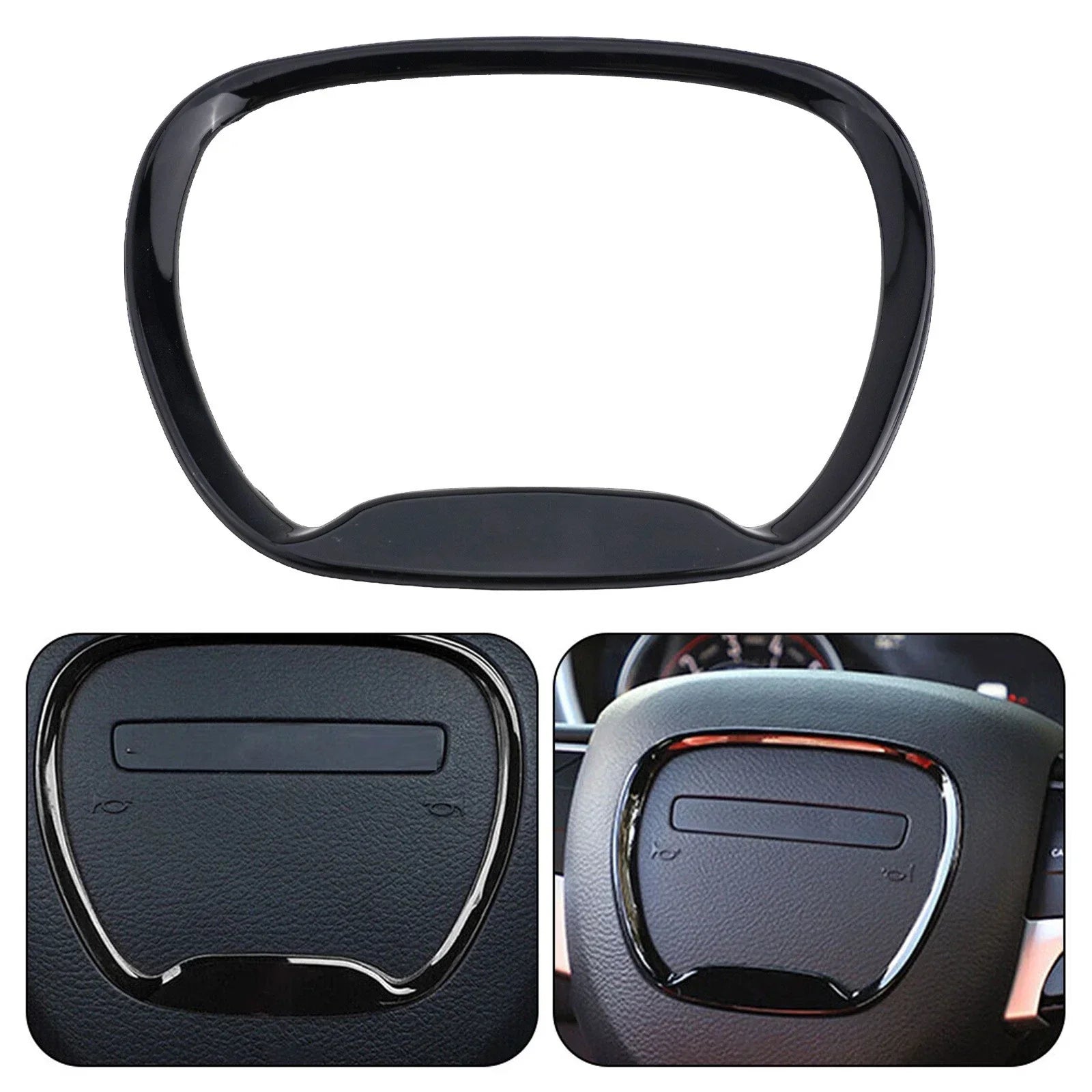 Steering Wheel Cover Sticker Black Carbon Fiber ABS for Car