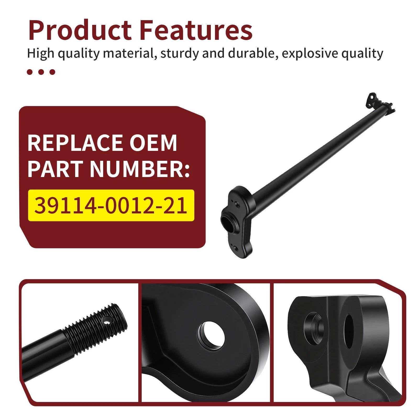 Front Black Steering Shaft for Kawasaki KFX450R (2008–2014) 39114-0012-21