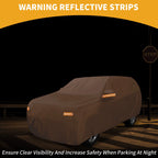 Waterproof Car Cover for Hyundai Santa Fe (2013–2023) - Orange Cotton, Zipper