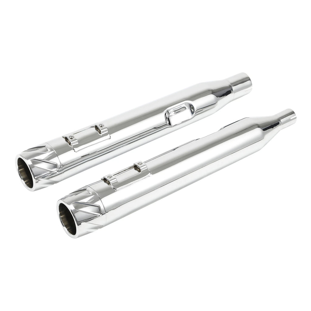 4" Chrome Slip-On Straight Mufflers for Harley Touring (2017–2025) 24
