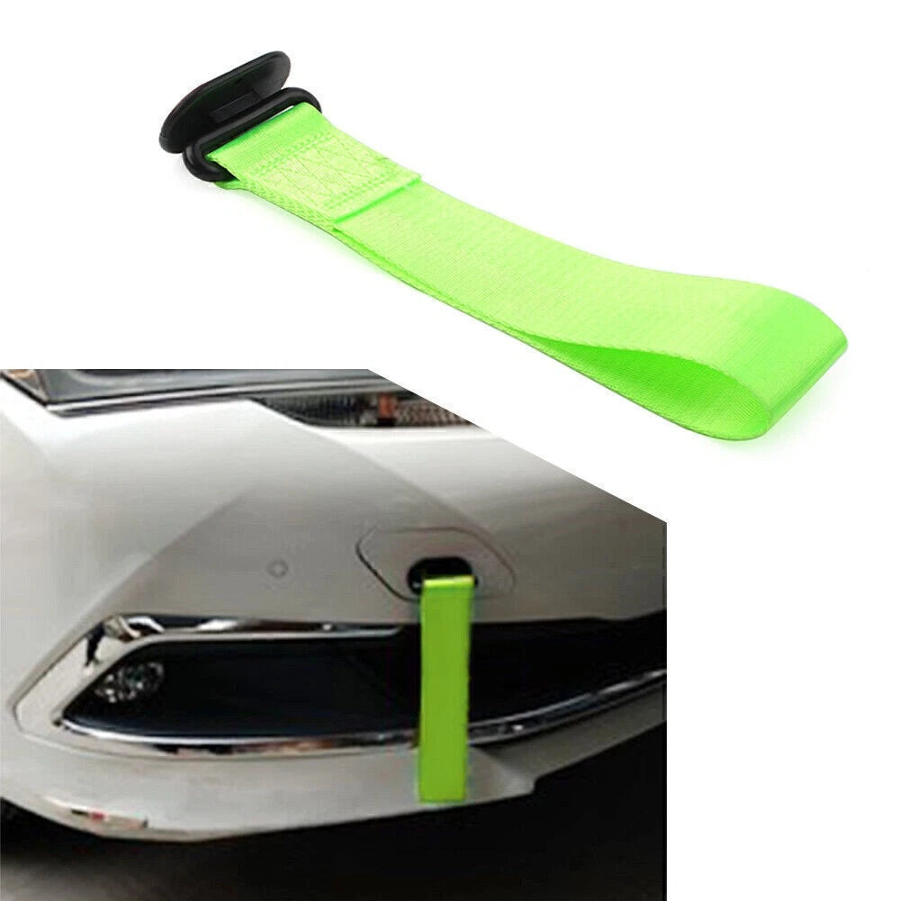 Tow Strap Belt for Universal Cars (Rally Hook, Green)
