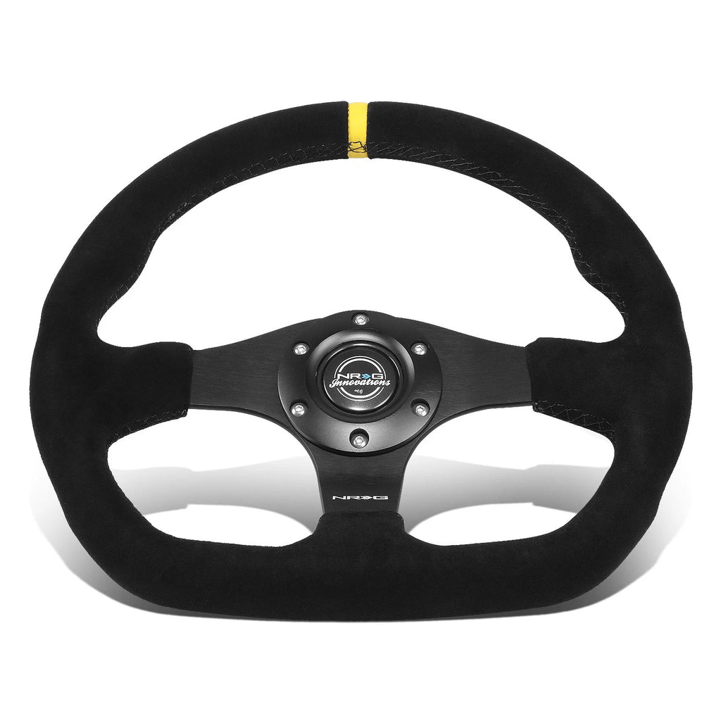 NRG RST-024MB-S-Y 320mm Flat Bottom Suede Steering Wheel for