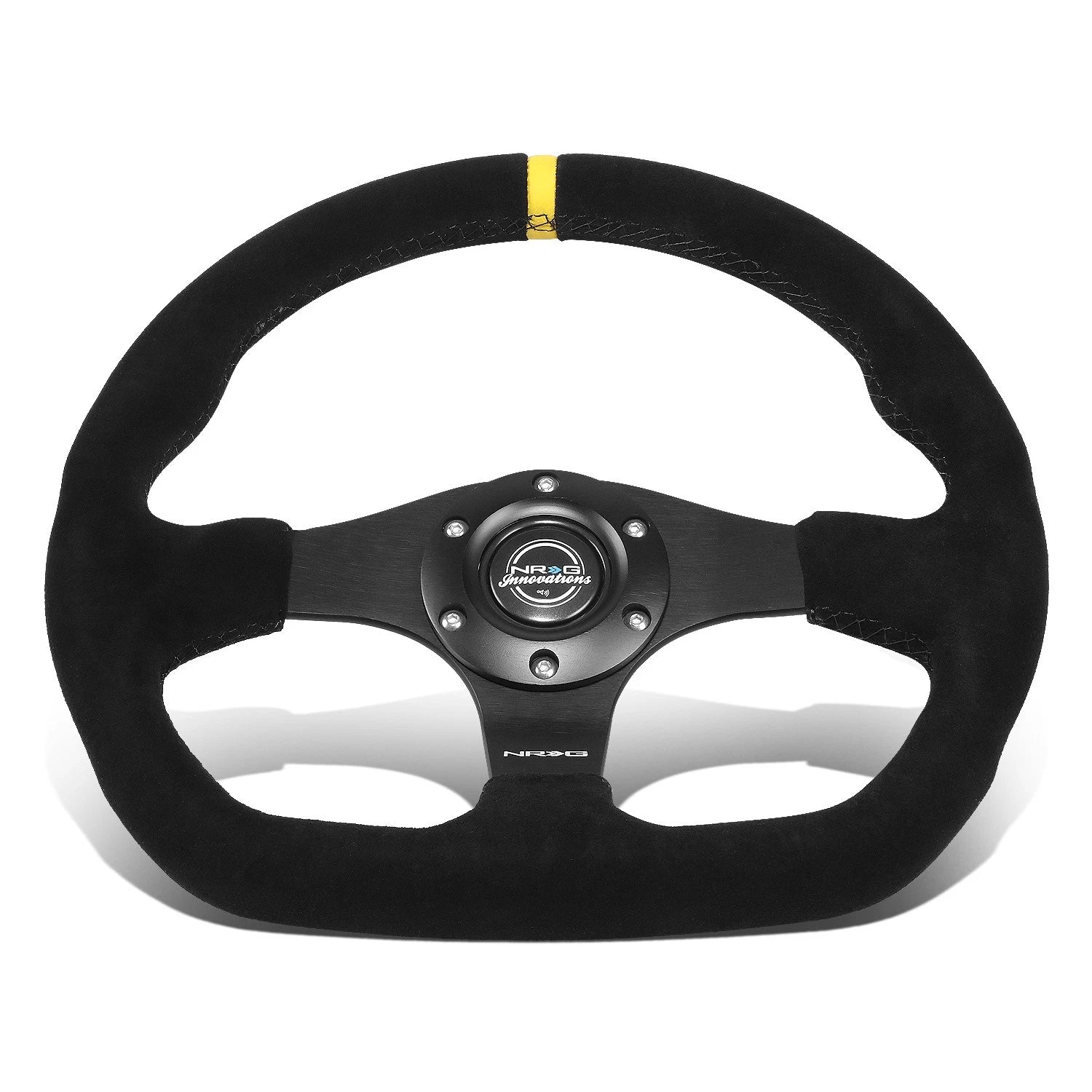 NRG RST-024MB-S-Y 320mm Flat Bottom Suede Steering Wheel for
