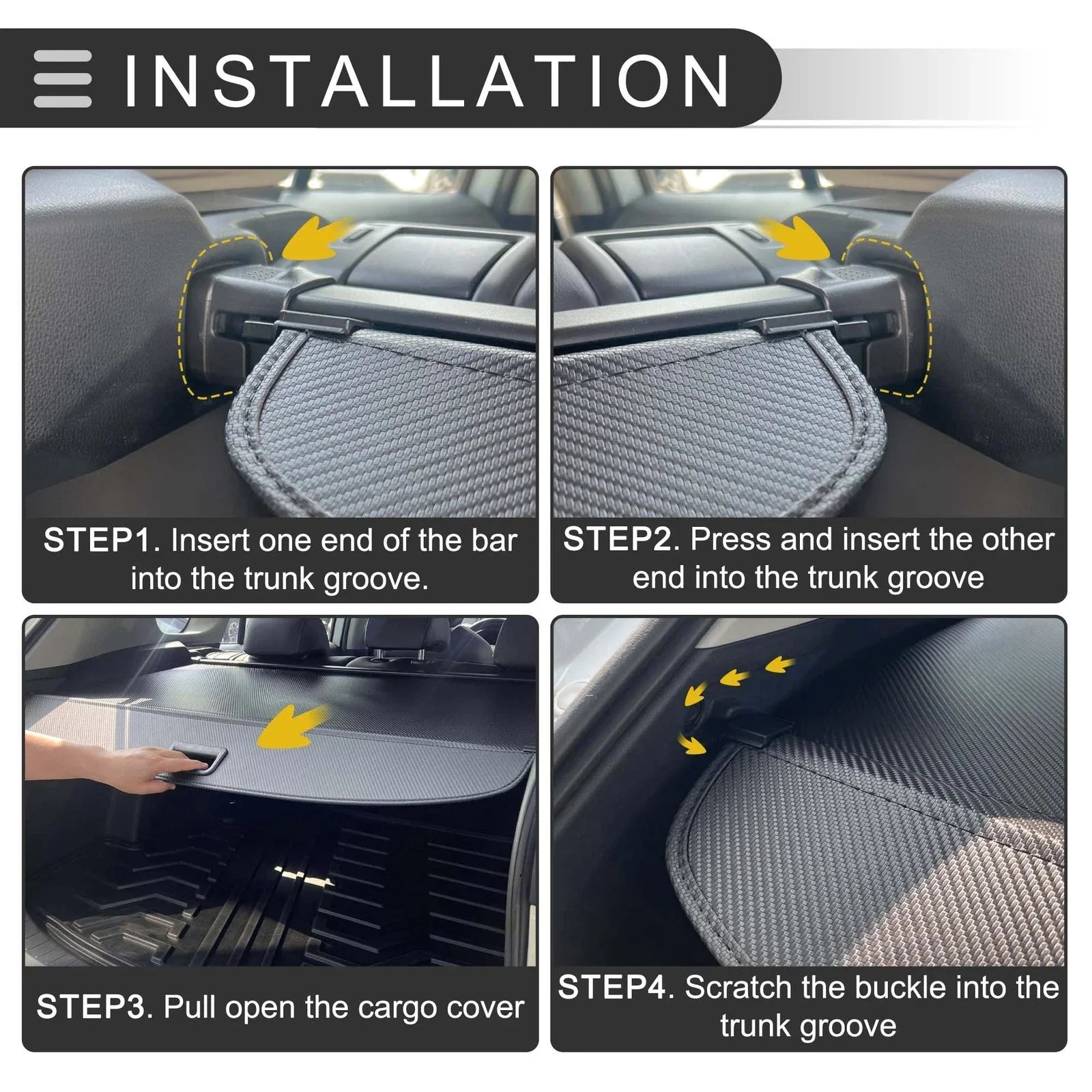 Retractable Cargo Cover for BMW X3 (2004-2010) Black Carbon Fiber