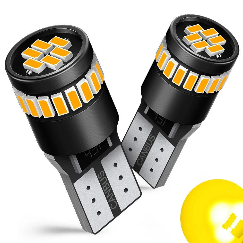 2X CANBUS LED Wedge Light Bulb for Dome Map License Plate (Amber)