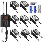 RGB LED Rock Lights for Jeep Truck SUV ATV UTV (8 Pods, Bluetooth Control)