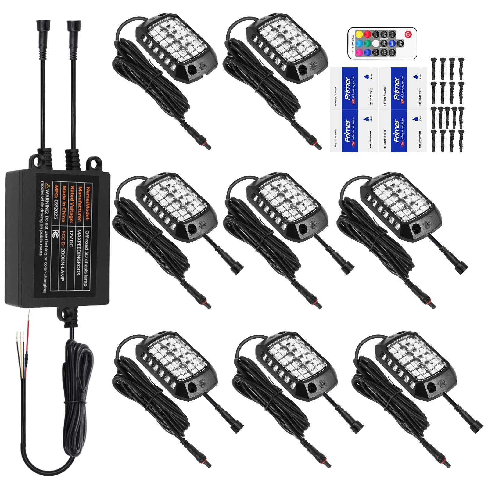 RGB LED Rock Lights for Jeep Truck SUV ATV UTV (8 Pods, Bluetooth Control)