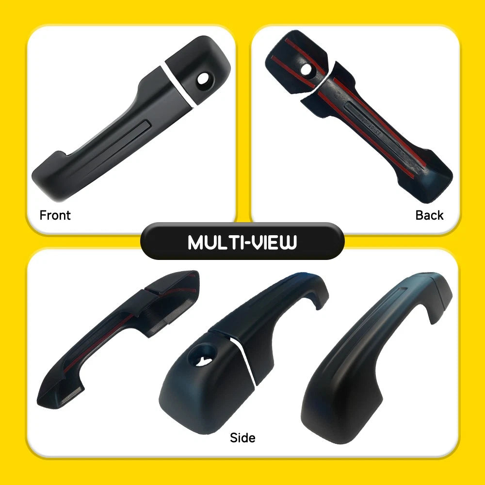 Set of 4 Matte Black Exterior Door Handle Covers for Dodge Ram 1500 (2019–2025)