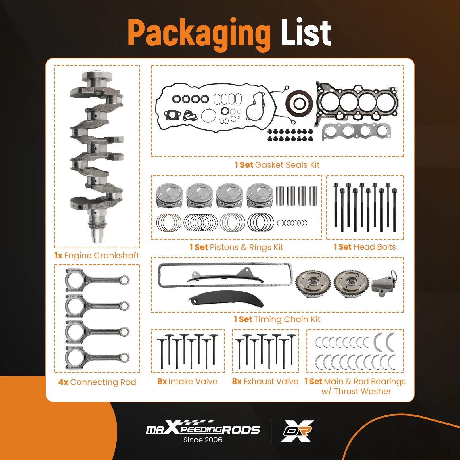 Engine Rebuild Overhaul Kit for Hyundai Tucson Kia Soul Sportage (2012–2019)